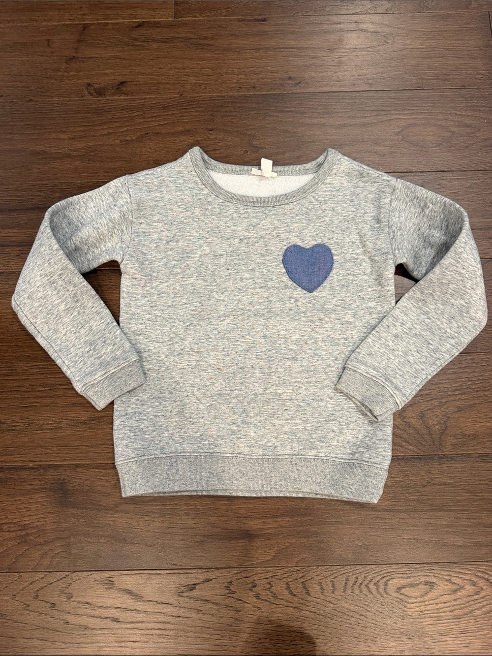 Crewcuts Heather Gray Kids Sweatshirt with Blue Heart Patch Size Small - C12-061